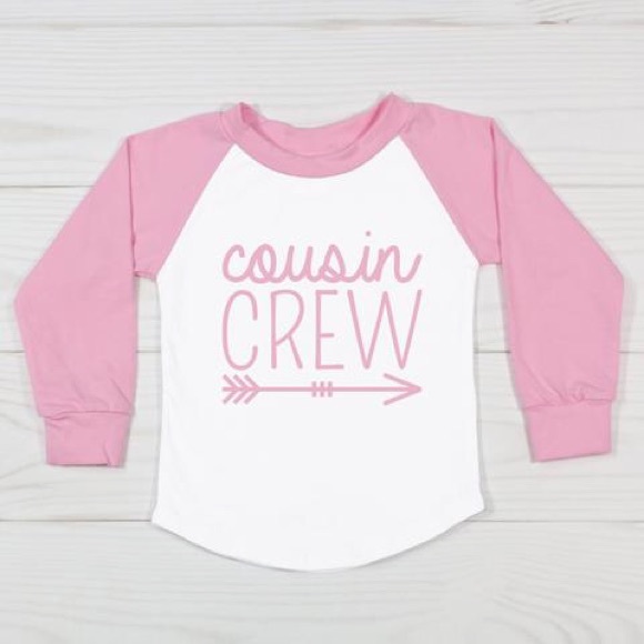 🆕Personalized Kids Cousin Crew Raglan Tees - Picture 7 of 9